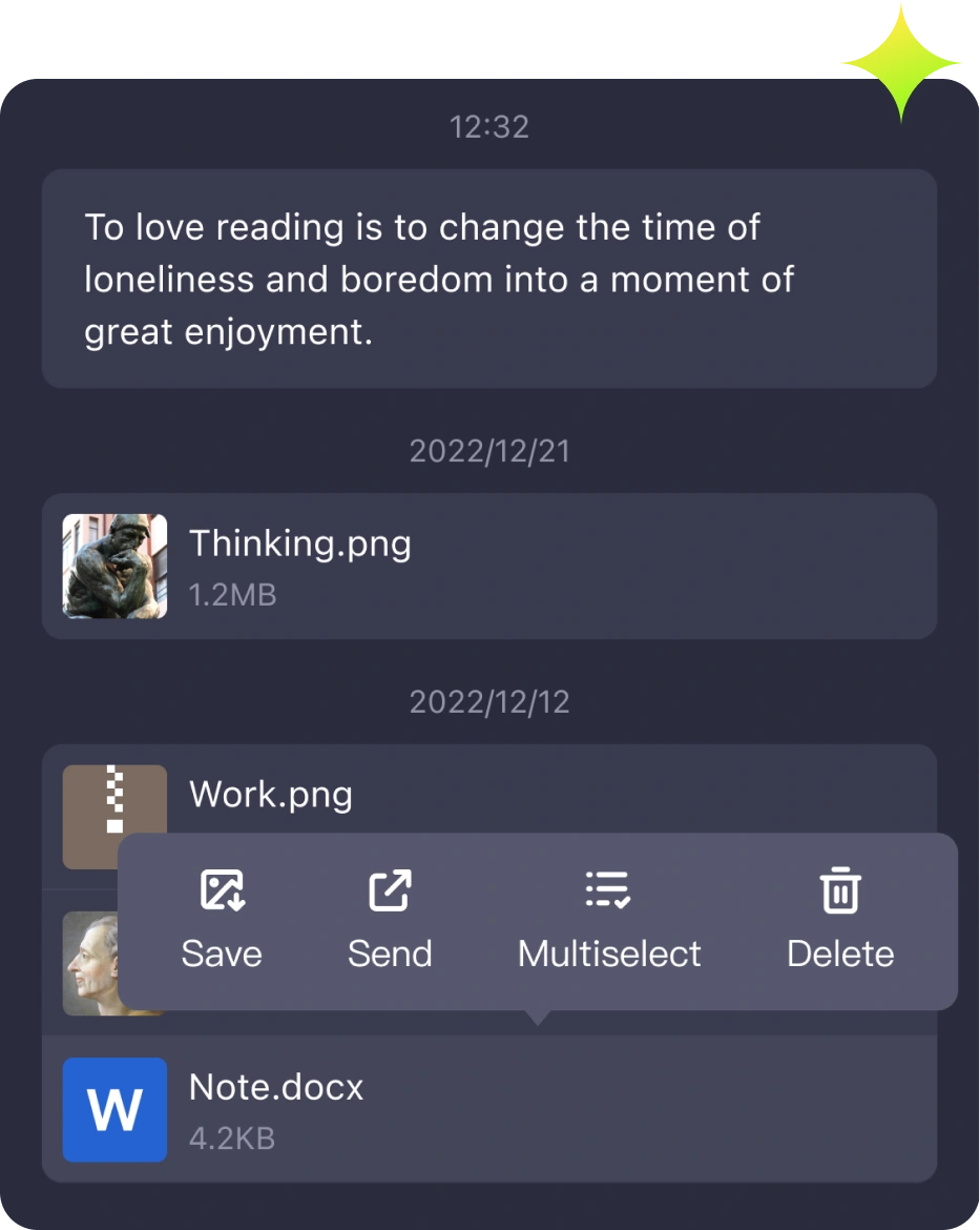 File transfer history and records